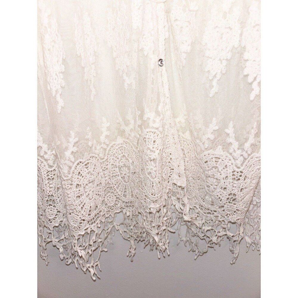 K. Jordan Ivory Cover Up With Rhinestone Buttons Size Medium PLEASE READ - Picture 2 of 6